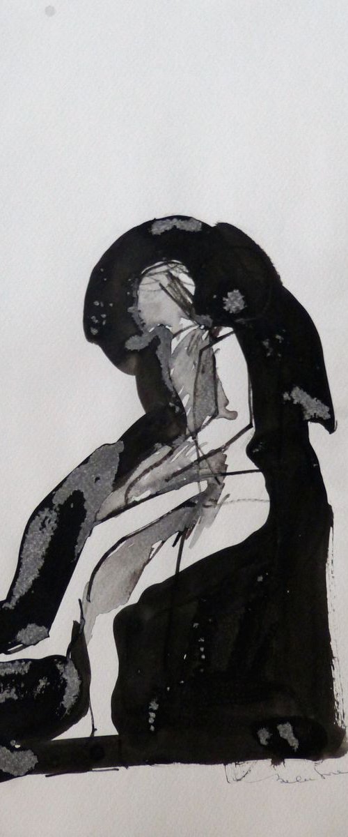 Figure 18P12 , Acrylic on paper 29x42 cm by Frederic Belaubre