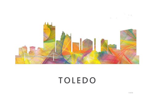 Toledo Ohio Skyline WB1 by Marlene Watson