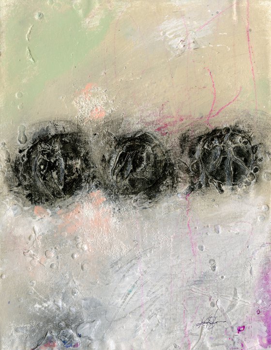 Wandering Thoughts 2 - Framed Textural Abstract Painting by Kathy Morton Stanion