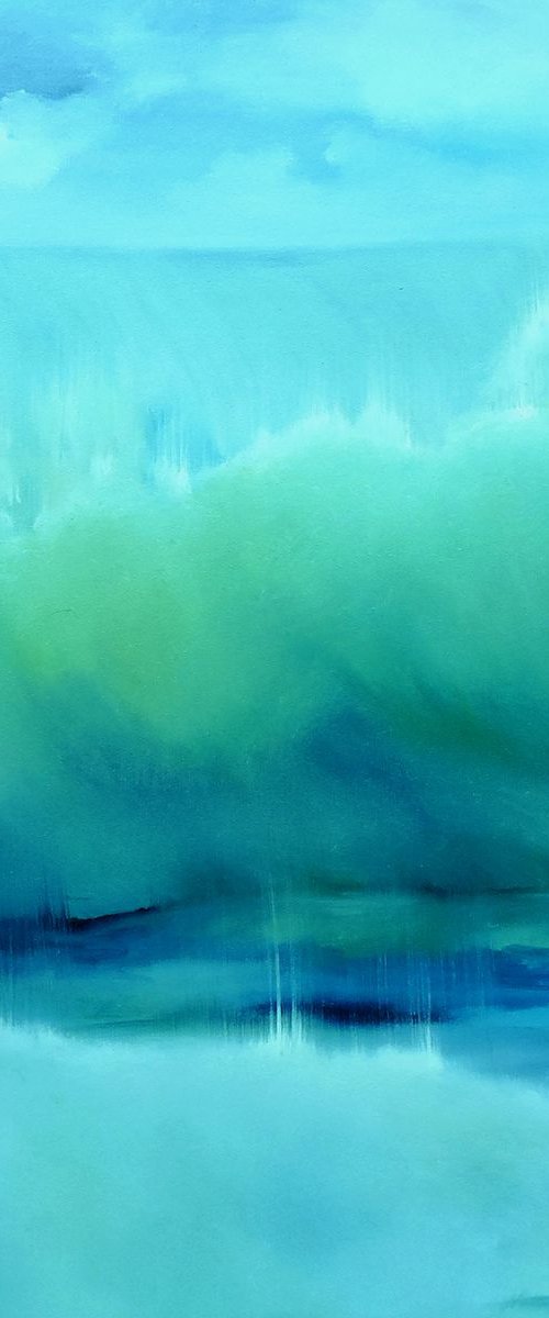 East Cost. Large painting, 36" x 36". by Veta  Barker