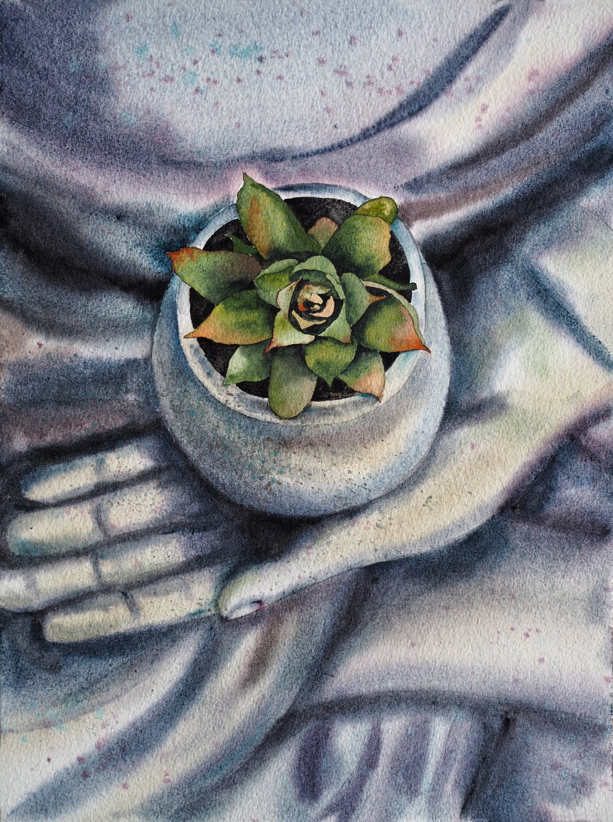 Impressionistic Botanical Watercolour By Delnara El, 12 X 16, Imagine That... (Vol.1), Original Artwork