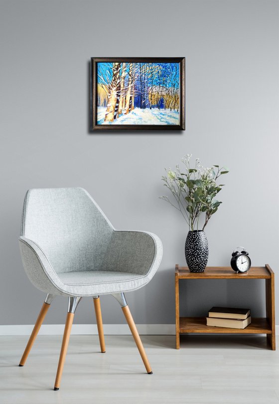 Poplars on a sunny winter day