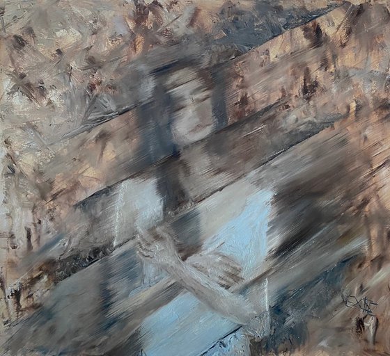 cold burns the soul — contemporary figurative on stretched canvas