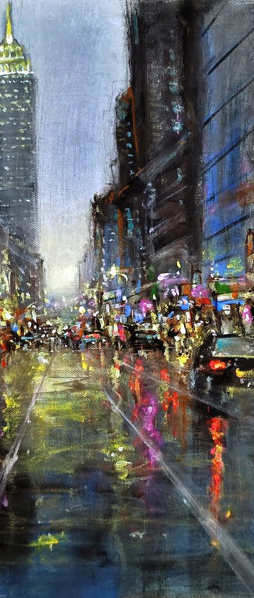 New York City in Rain by Vishalandra Dakur