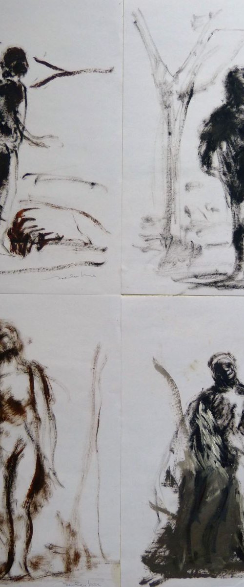 Four sketches - In the mountains, 29x40 cm - affordable & AF exclusive ! by Frederic Belaubre