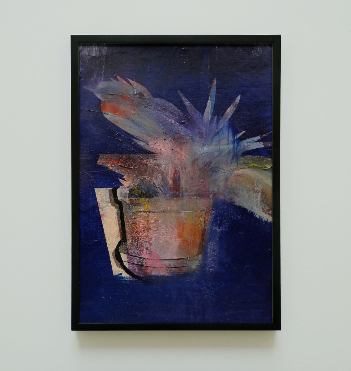 Urban And Pop Botanical Oil Painting By Milos Hronec, 8 X 12", Succulent, Original Artwork