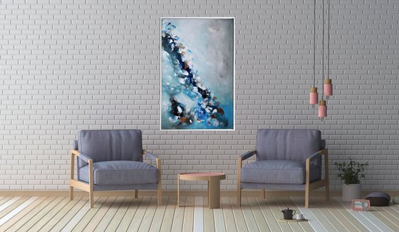 Emotional III  - Abstract Art - Acrylic Painting - Canvas Art - Framed Painting - Abstract Sea Painting - Ready to Hang