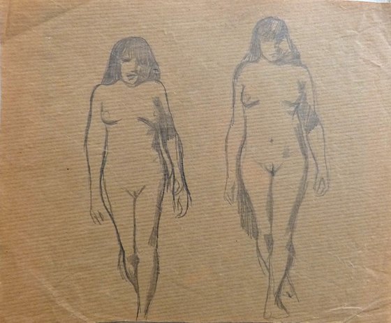 Sketch of a nude,