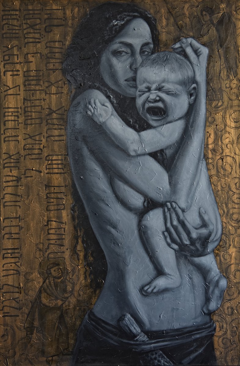 Expressive Portrait Oil Painting By Artmoods Tp, 24 X 35, Zipporah, Original Artwork