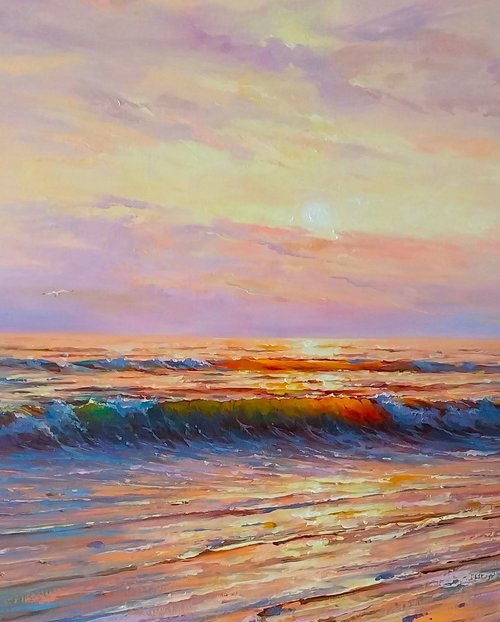 Sunrise on sea by Andrej  Ostapchuk
