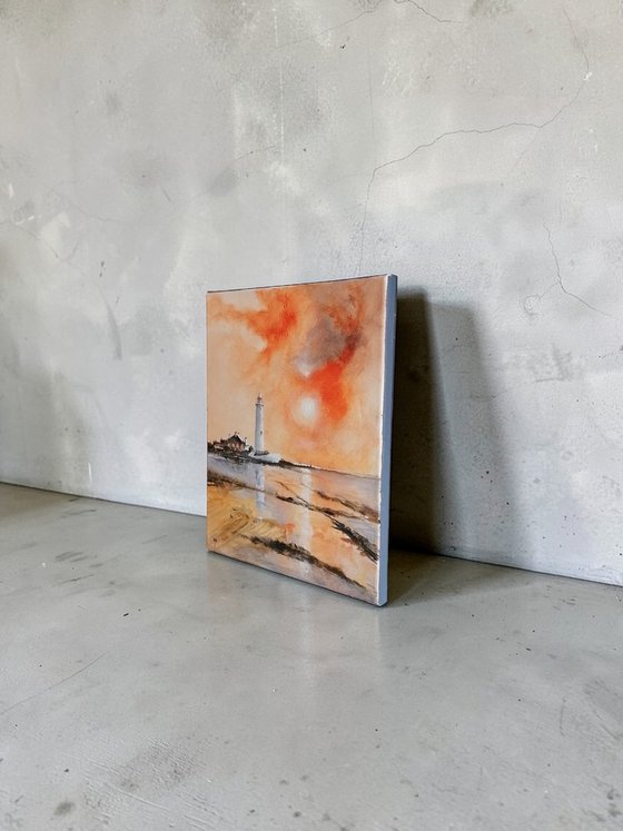 Sunshine over the Lighthouse, Whitley Bay