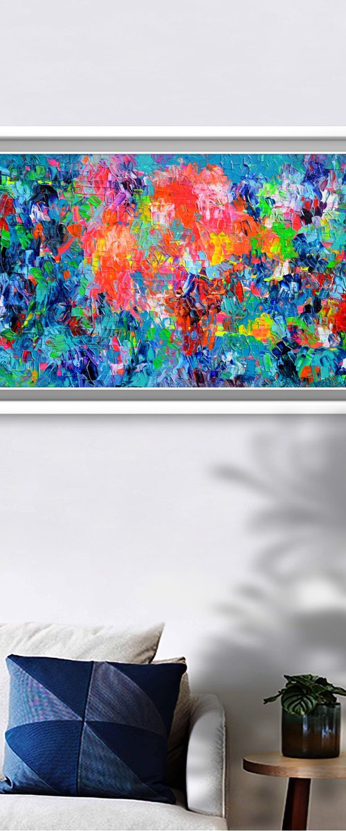 Palette 6 - Large Colorful Abstract Painting by Soos Tiberiu