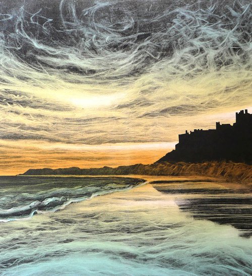 Morning Light, Bamburgh Castle by Rebecca Vincent