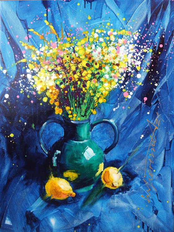 'BLUE AND YELLOW FLORAL JOY'