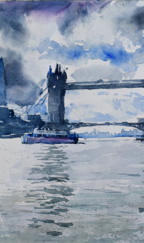 VIew on the Tower Bridge III by Goran Žigolić Watercolors