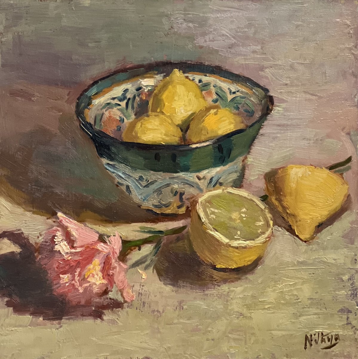 Bowl of Lemons in the studio by Nithya Swaminathan