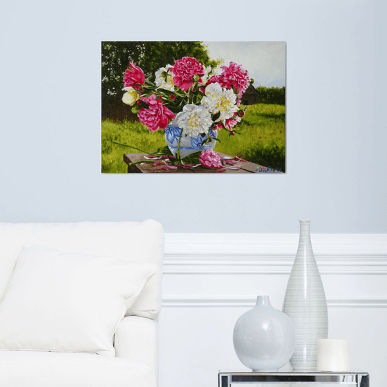 Peonies Painting Landscape