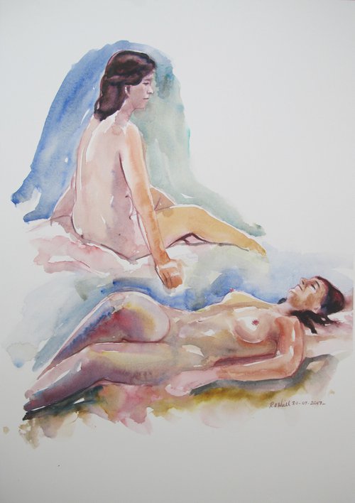 Seated/Reclining female nude by Rory O’Neill