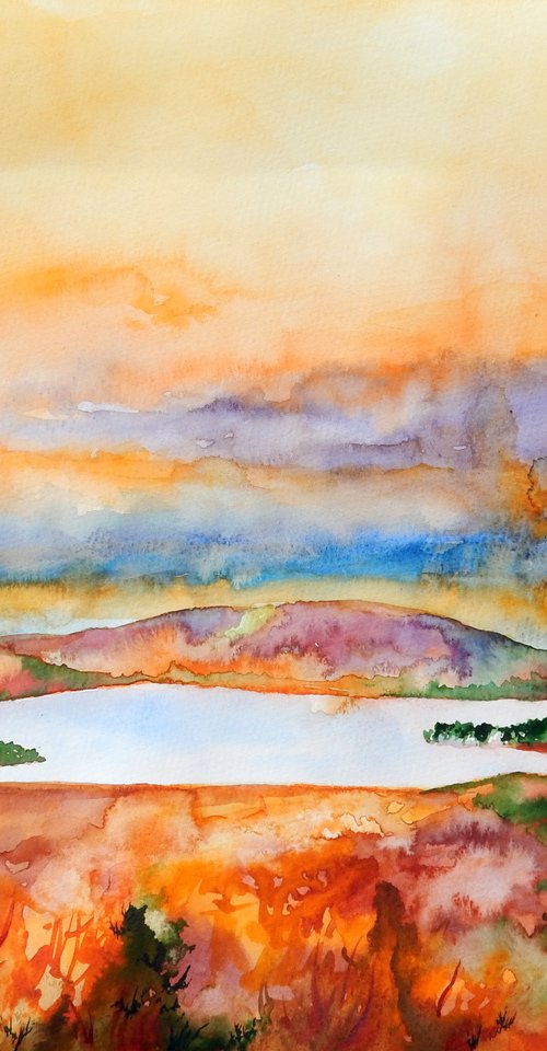 Scottish Heather 5 watercolour version by Richard Freer