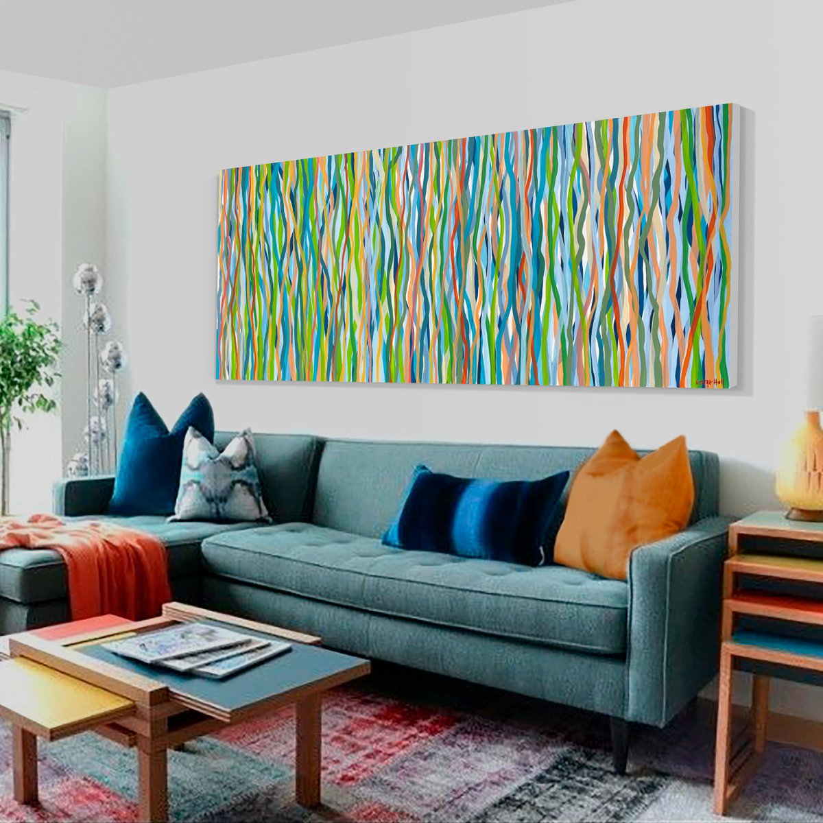 Spring Funk- 200 x 85cm acrylic on canvas by George Hall