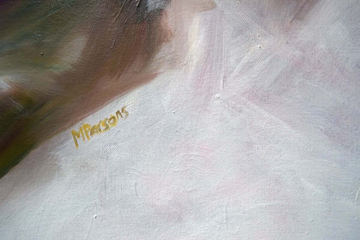 Expressive Animal Oil Painting By Michelle Parsons, 39 X 31", Red Lobster, Original Artwork