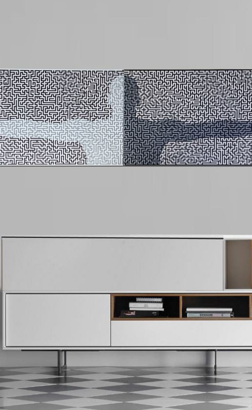 NEITHER BLACK NOR WHITE (203cm x 48.5cm !!) by Segutoart