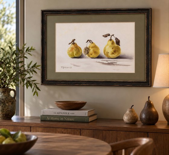 Three Graces, still life with pears