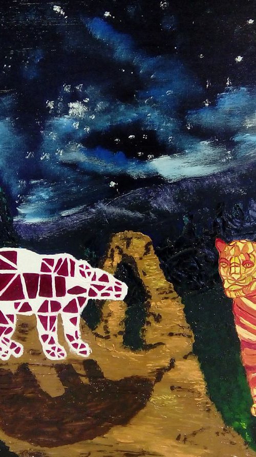Animals on a Starry Night by Corinne Hamer
