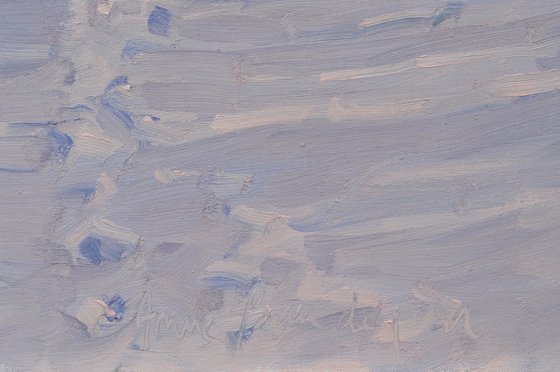 Mount Mézenc in snow, evening clouds