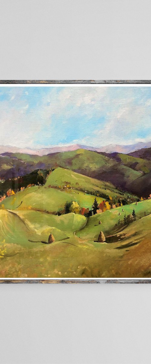 Mountain Landscape 16-16in by Volodymyr Smoliak