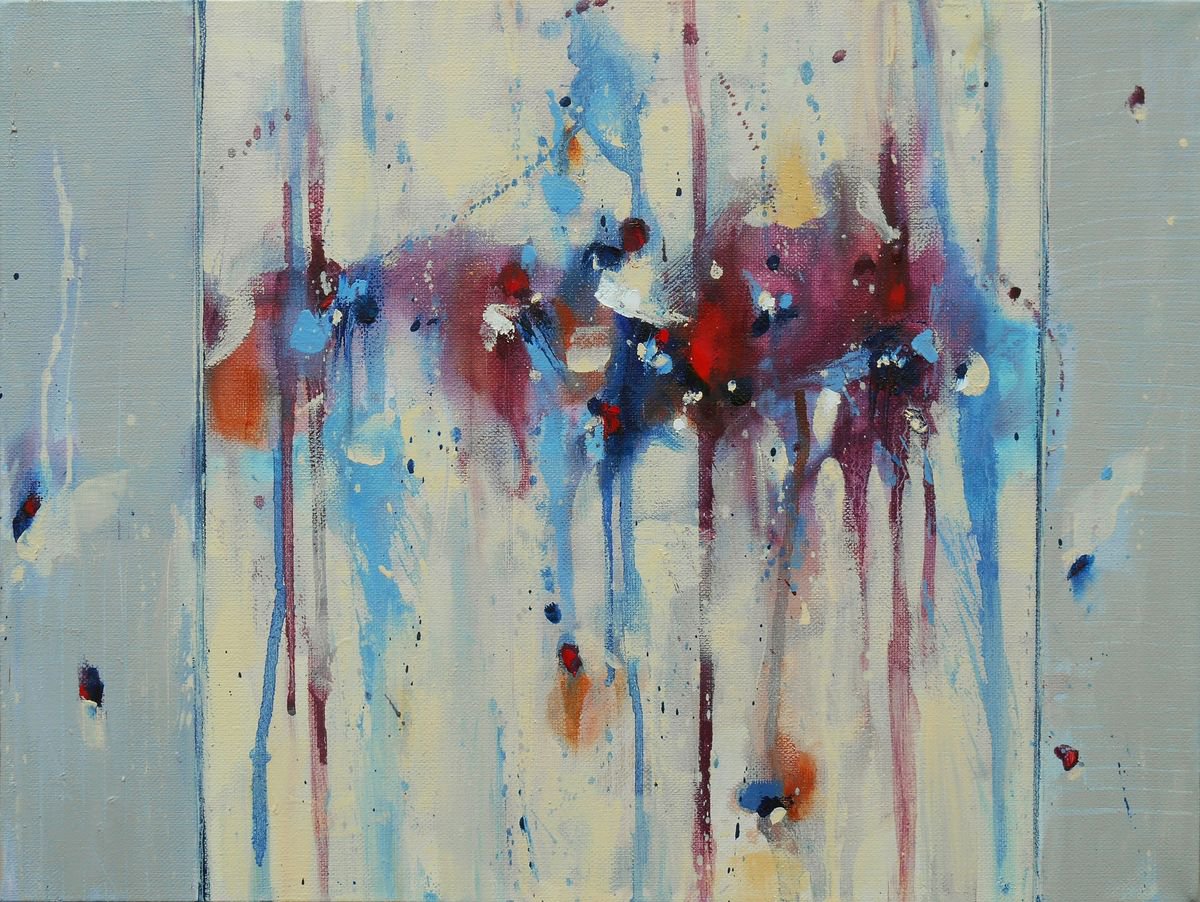 Abstract Painting By Cynthia Ligeros, 16 X 12, Sparkling Melody, Original Artwork