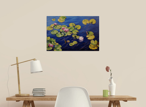 "Water lilies on the water"