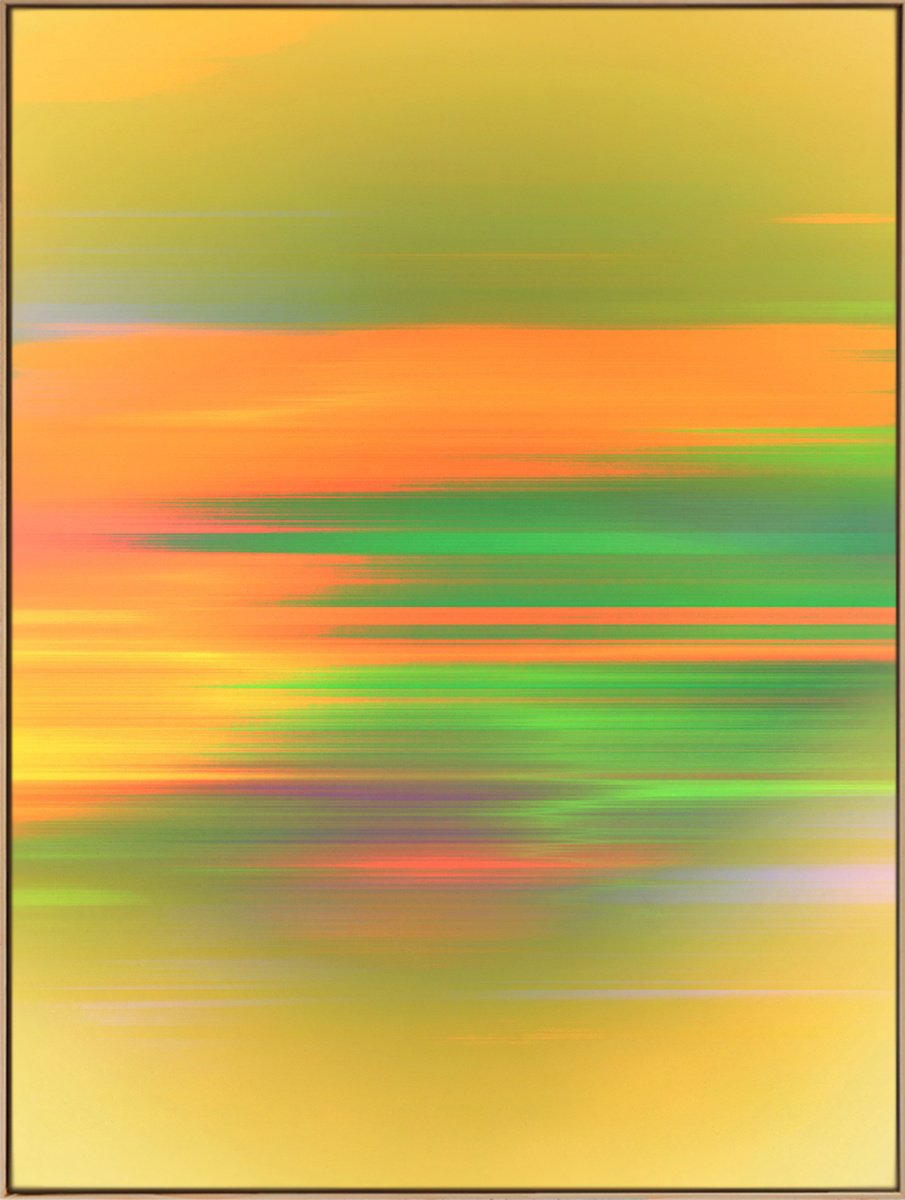 Organic Landscape Acrylic Painting By Jonas Peres, 35 X 47, Luminous Day, I, Original Artwork