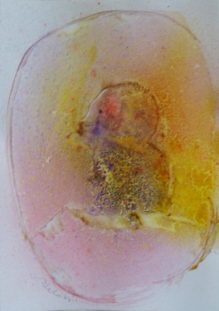 Expressive Portrait Ink Drawing By Frederic Belaubre, 8 X 11, Phantom 21-1, 21X29 Cm, Original Artwork