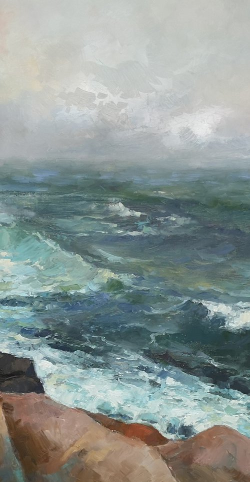 Restless ocean, (24x30x0.7'') by Alexander Koltakov