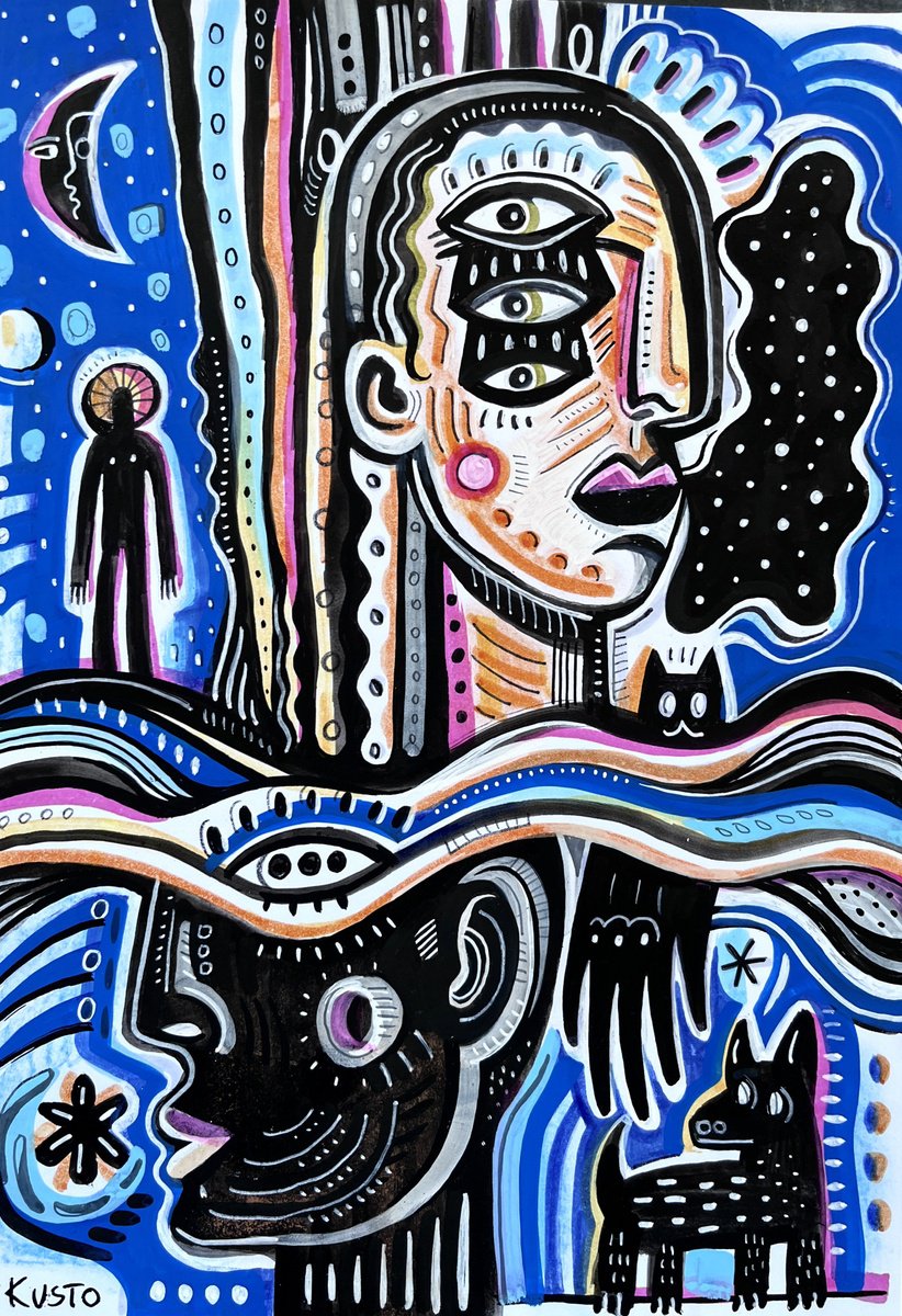 Illustrative Drawing , Night Adventure By Daria Kusto, 8 X 12, Artwork For Sale On Artfinder