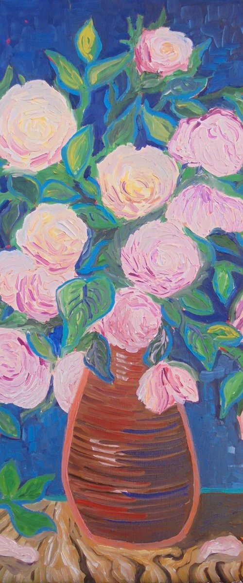 Roses in a Vase by Kirsty Wain