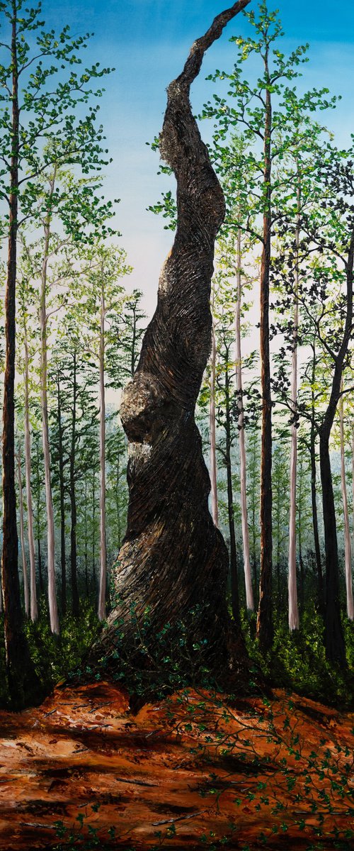 Sculptural Twisted Tree. 150cm X 100cm by Hazel Thomson