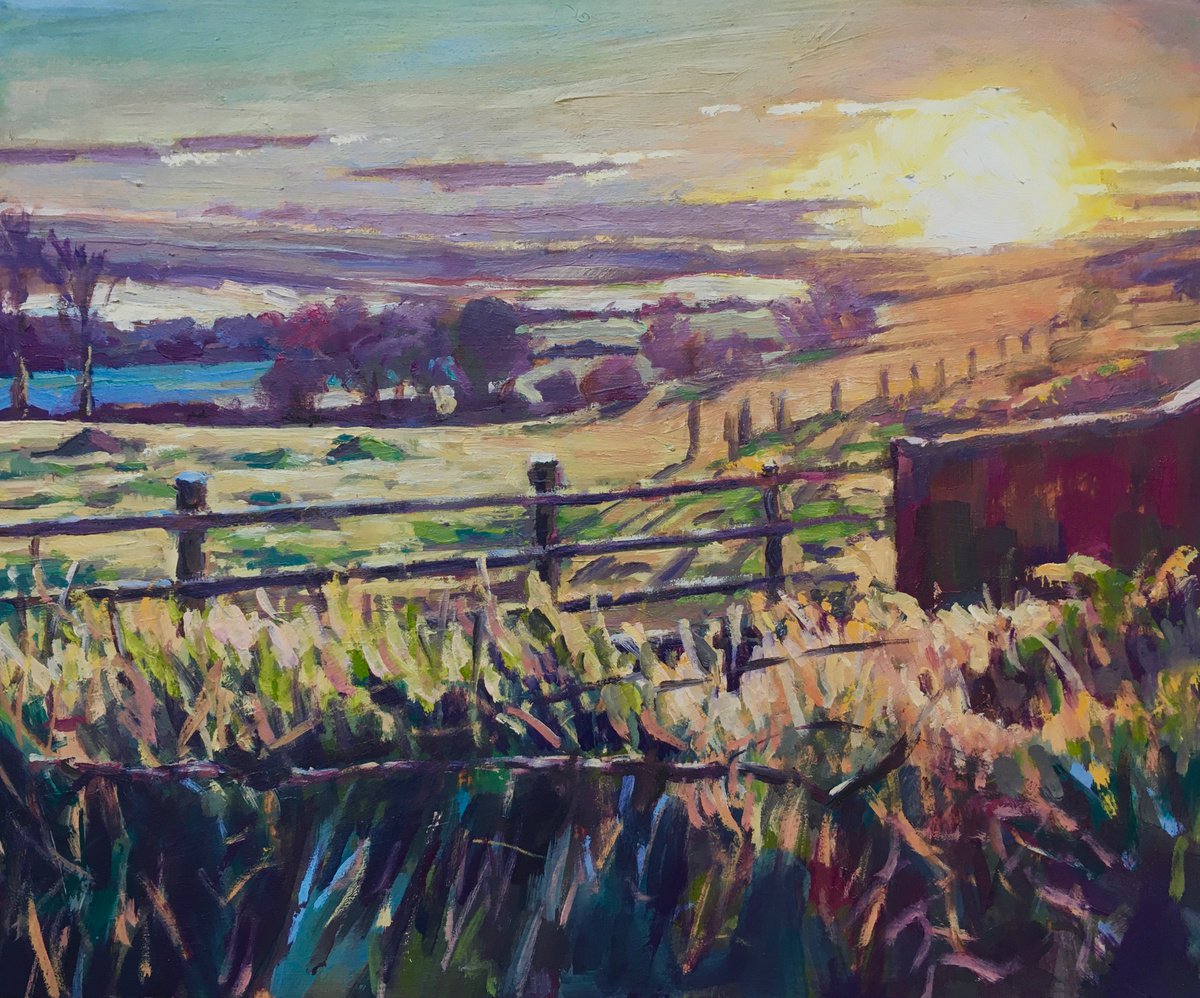 Winter sunset, Cornwall by Louise Gillard