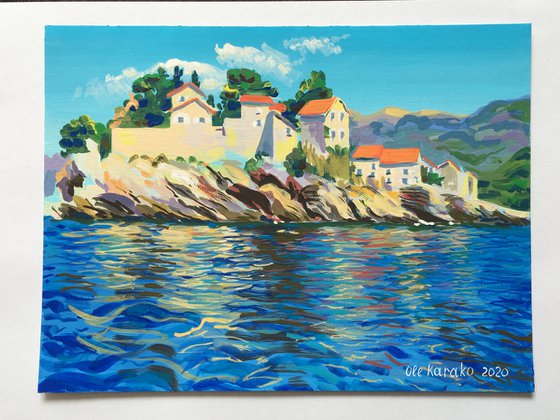 Seaside in Montenegro on a sunny day