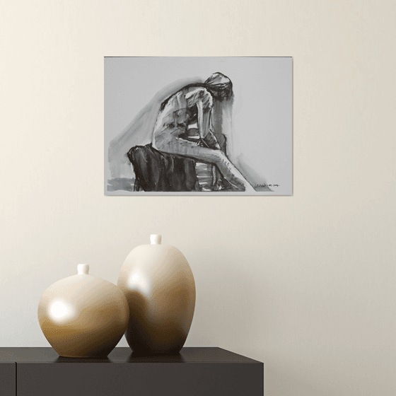 Seated male nude