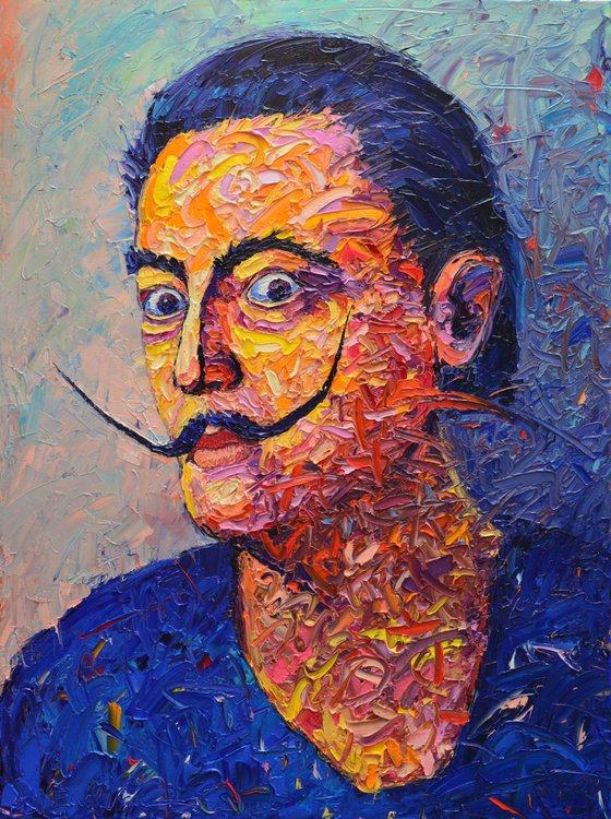 DALI - palette knife oil painting portrait of Salvador Dali