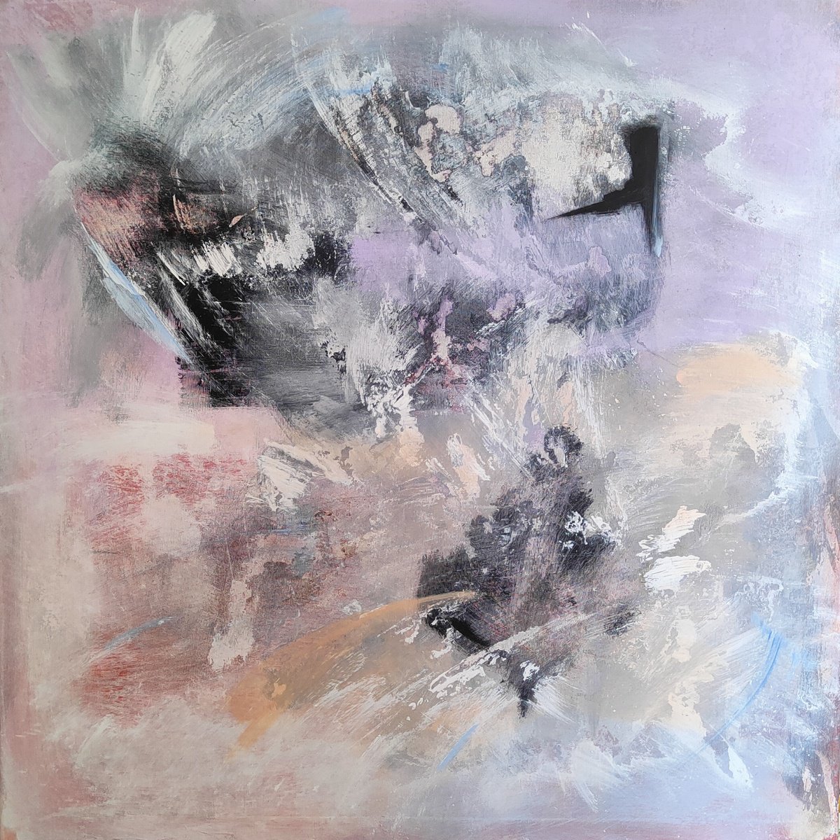 Abstract Acrylic Painting By Carlos Alberto Rizzotti, 31 X 31, Sciamano, Original Artwork