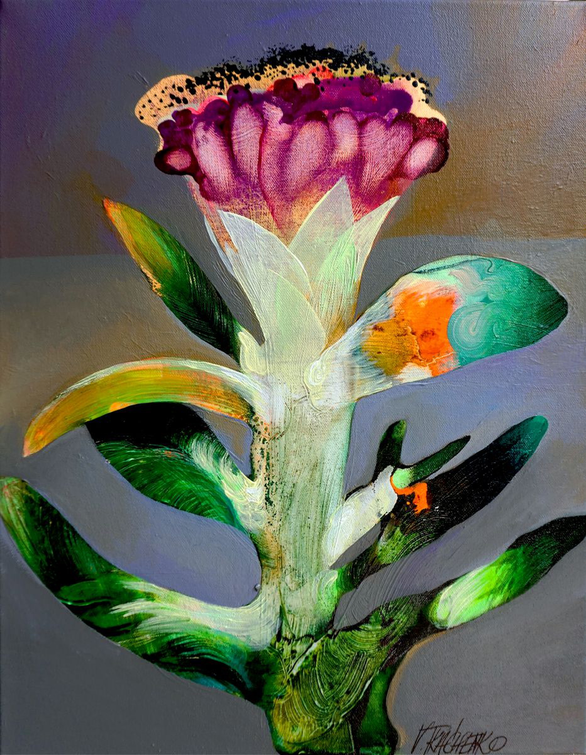 Flower Z Acrylic Painting By Victor Tkachenko Artfinder