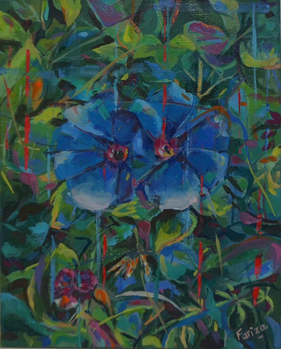 Impressionistic Botanical Oil Painting By Amaya Fernandez Fariza, 10 X 12, Violets, Original Artwork