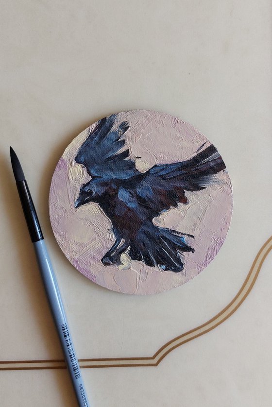 Crow oil painting