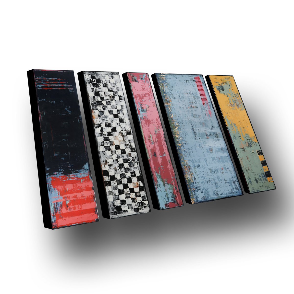 Expressive Abstract Acrylic Painting By Inez Froehlich, 63 X 47, Fairground, Original Artwork