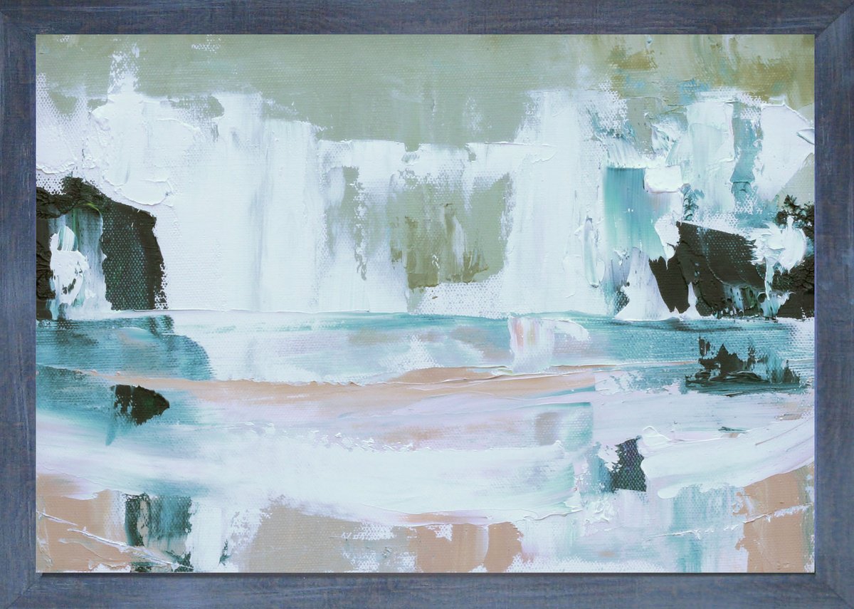 Impressionistic Landscape Oil Painting By Bill Mcarthur, 18 X 14, Sea Edge 26, Original Artwork