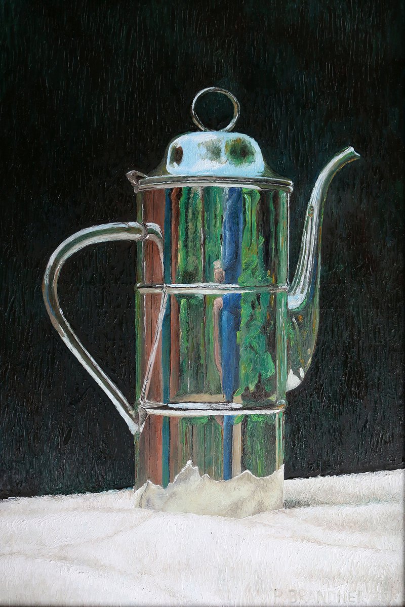 Coffee pot on outdoor table by Paul Brandner
