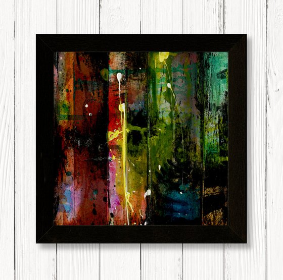 Collage Poetry 10 - Framed Mixed Media Abstract Art by Kathy Morton Stanion